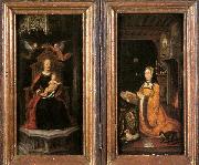 unknow artist Diptych with Margaret of Austria Worshipping Germany oil painting artist